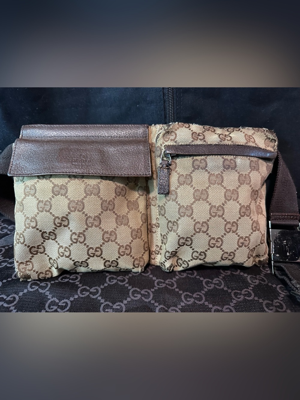 GUCCI GG Canvas Waist/Crossbody Belt Bag